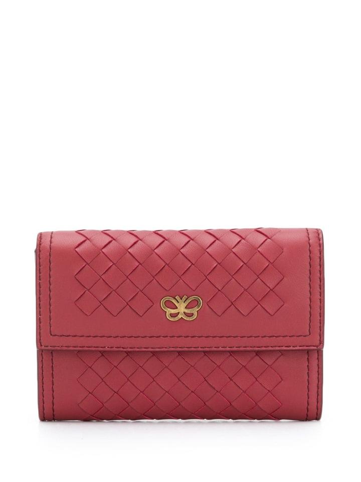Bottega Veneta Butterfly Intrecciato Wallet - Red