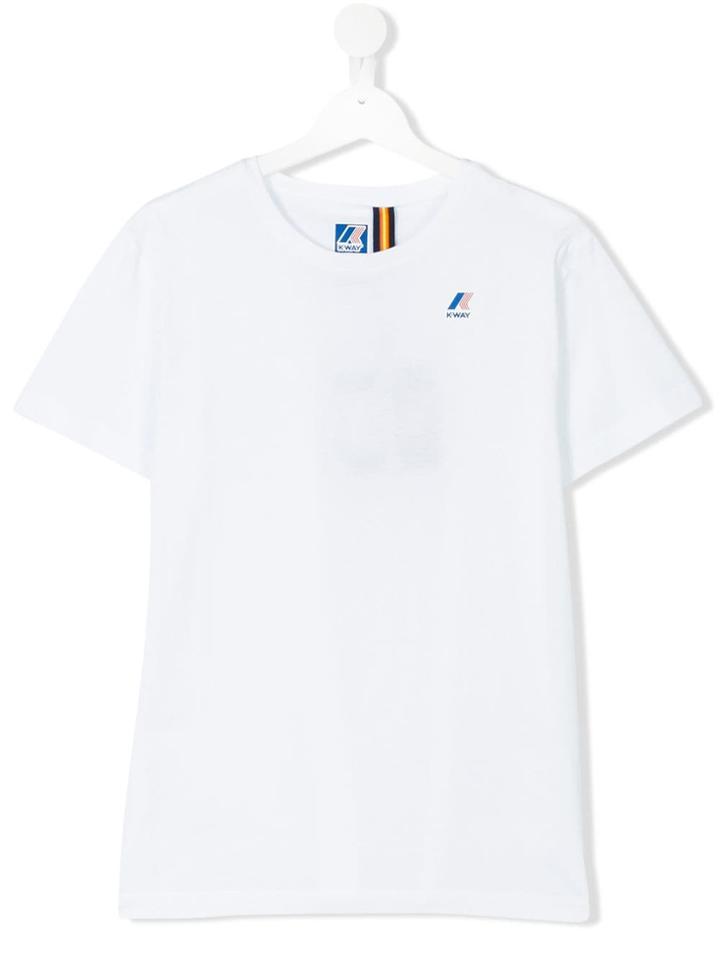 K Way Kids Teen Logo Chest T-shirt - White