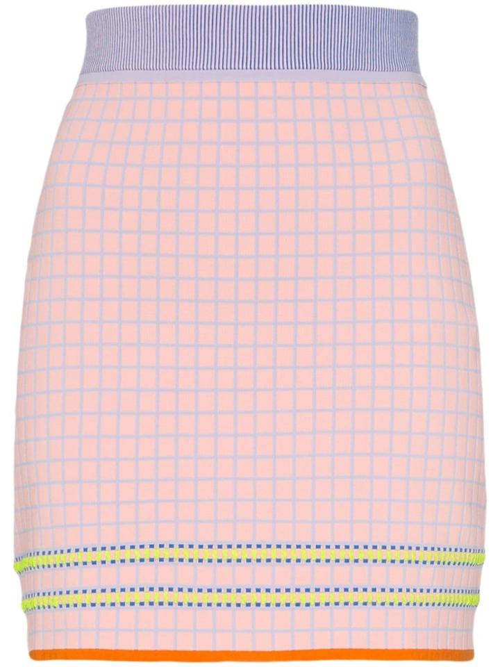 I-am-chen High-waisted Checked Mini Skirt - Pink