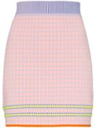 I-am-chen High-waisted Checked Mini Skirt - Pink