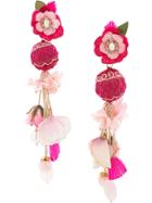 Ranjana Khan Floral-appliquéd Earrings - Pink