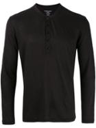 Majestic Filatures - Henley T-shirt - Men - Linen/flax/spandex/elastane - Xl, Black, Linen/flax/spandex/elastane