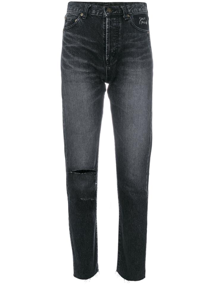 Saint Laurent Light-wash Skinny Jeans - Grey