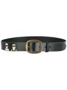 Dolce & Gabbana Designer's Patch Belt, Men's, Size: 105, Black, Calf Leather