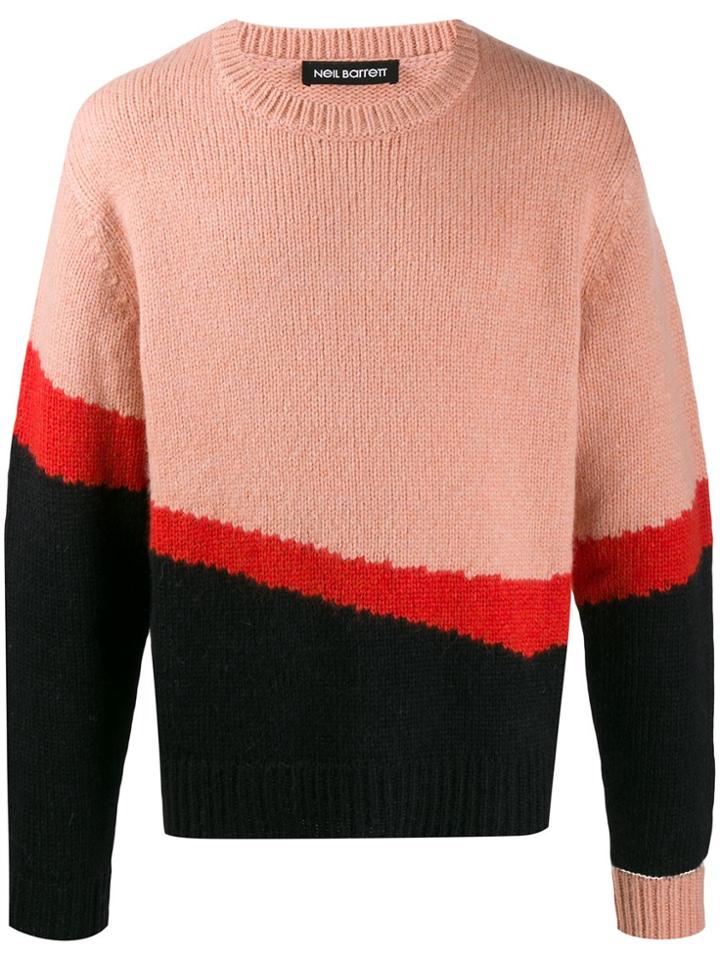 Neil Barrett Modernist Hand Colour-block Jumper - Pink