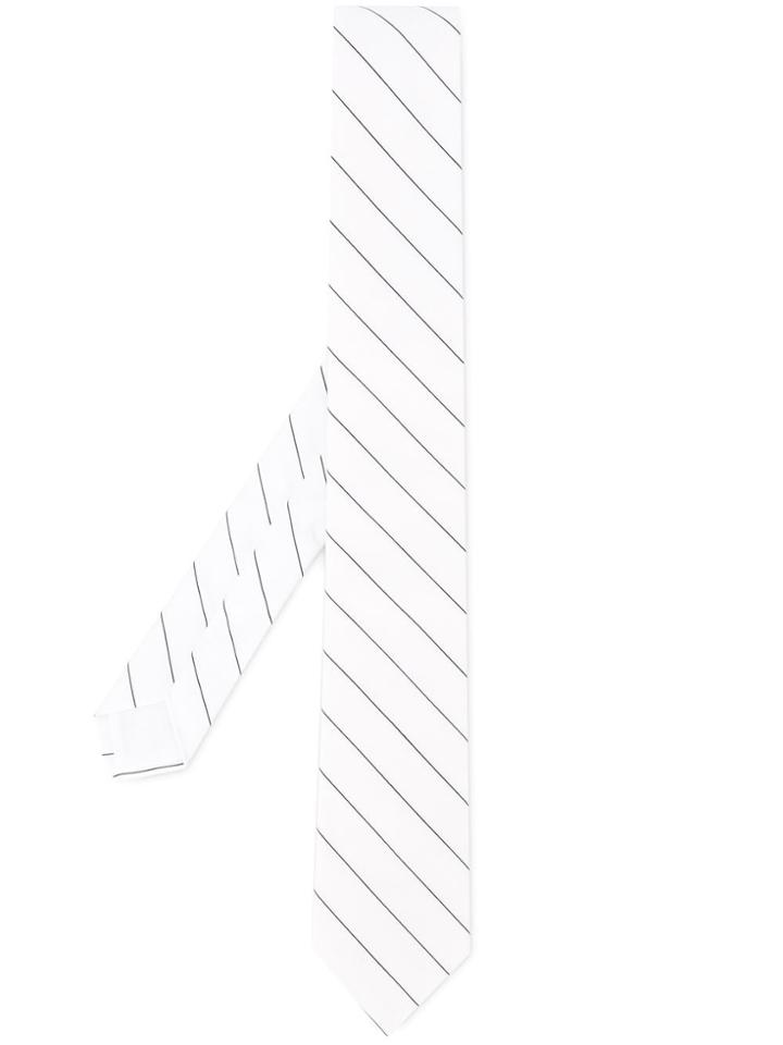 Msgm Striped Tie - White
