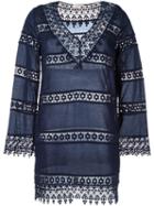 Tory Burch - Crochet Lace Dress - Women - Cotton - Xs, Blue, Cotton