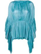 Alberta Ferretti Pleated Asymmetric Top - Blue