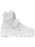 Msgm Hi-top Platform Sneakers - White