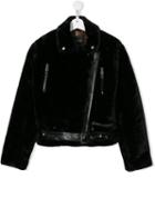 John Richmond Junior Faux-fur Biker Jacket - Black
