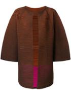 Issey Miyake Oversized Cropped Sleeves Cardigan - Brown