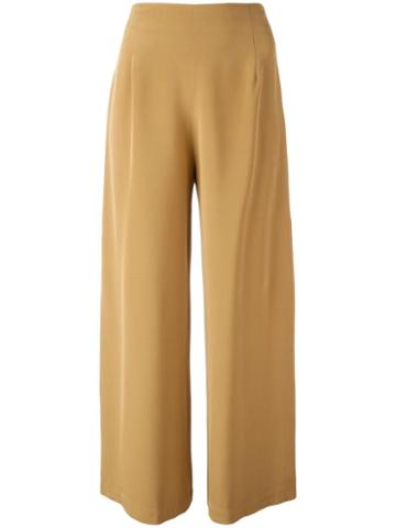 Catherine Quin Super Wide Trousers, Women's, Size: 4, Nude/neutrals, Silk