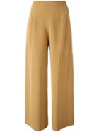 Catherine Quin Super Wide Trousers, Women's, Size: 4, Nude/neutrals, Silk