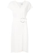 Gloria Coelho Belted Midi Dress - White