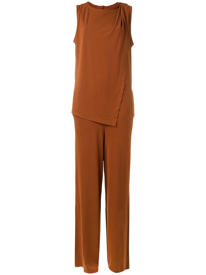 By Malene Birger - Layered Jumpsuit - Women - Polyester/spandex/elastane - S, Brown, Polyester/spandex/elastane