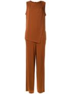 By Malene Birger - Layered Jumpsuit - Women - Polyester/spandex/elastane - S, Brown, Polyester/spandex/elastane