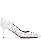 Deimille Studded Pointed Pumps - White