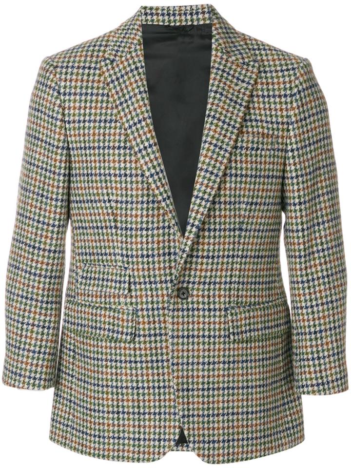 Raf Simons Houndstooth Pattern Blazer - Multicolour