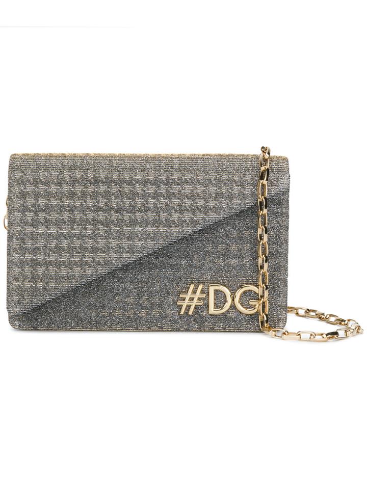 Dolce & Gabbana Hashtag Logo Crossbody Bag - Metallic