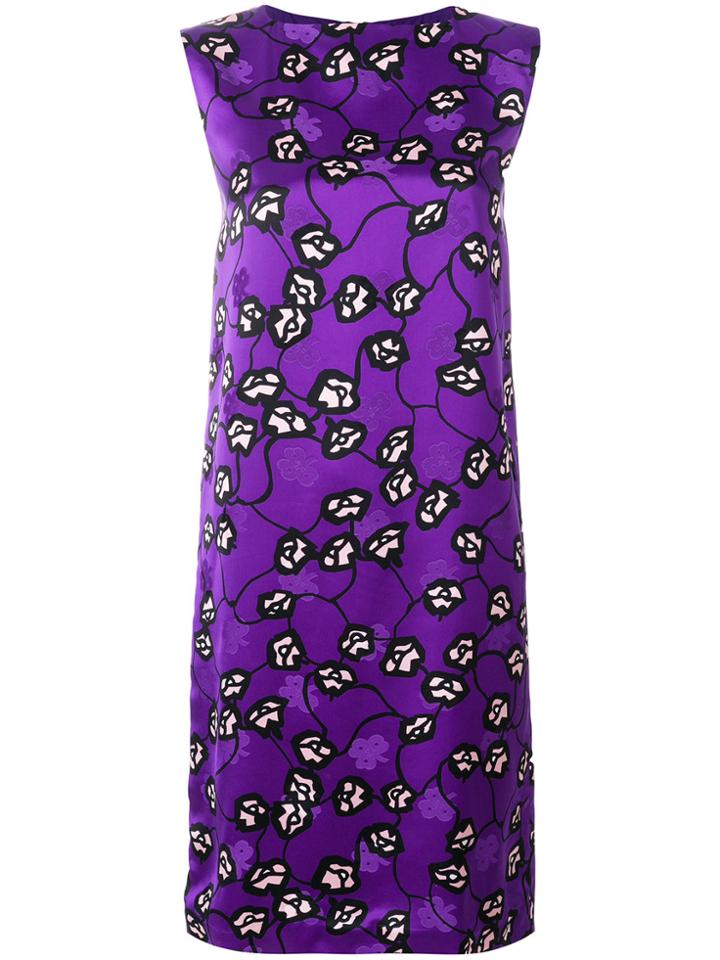 Marni Floral Print Shift Dress - Pink & Purple