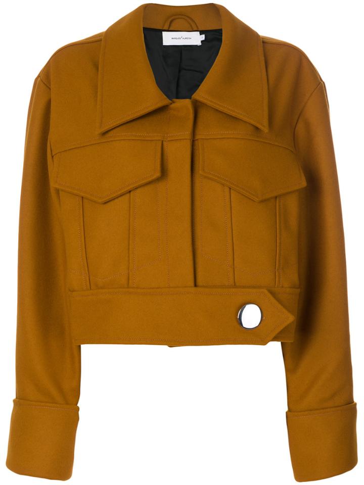 Marques'almeida Cropped Extended Sleeve Jacket - Yellow & Orange