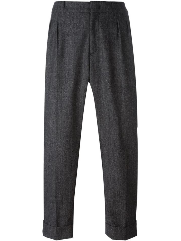 Pence Cropped Tailored Trousers, Men's, Size: 46, Black, Silk/spandex/elastane/virgin Wool