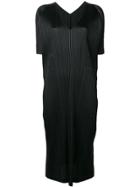 Pleats Please By Issey Miyake Short-sleeve Pleated Dress - Black