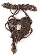 Christian Lacroix Vintage Gun Heart Brooch, Women's, Metallic