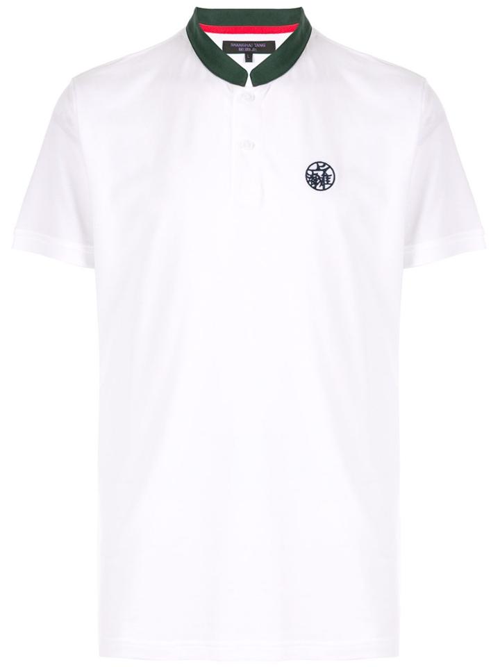 Shanghai Tang Mandarin-collar Pique Polo Shirt - White