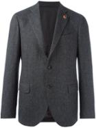 Lardini Three Button Blazer, Men's, Size: 56, Grey, Cupro/viscose/wool