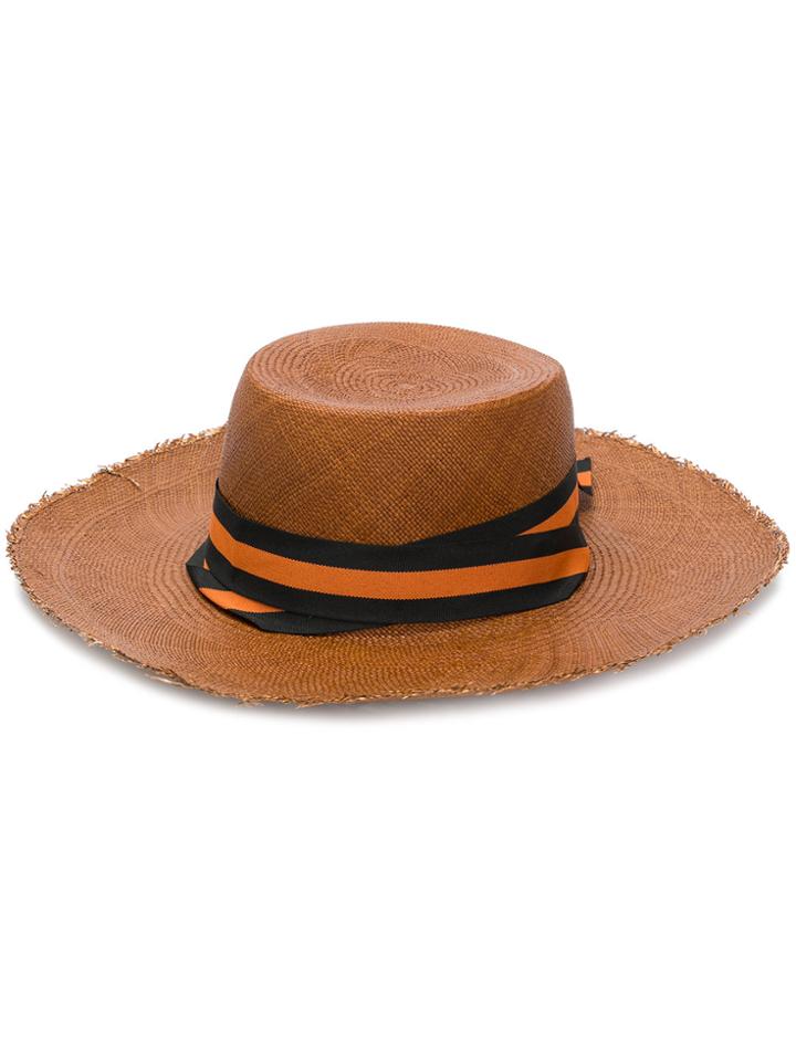 Sensi Studio Frayed Boat Hat - Brown