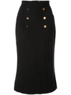 Chanel Pre-owned Interlocking Cc Midi Skirt - Black