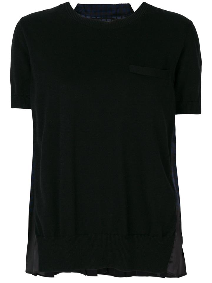 Sacai Grid Insert Knitted Top - Black