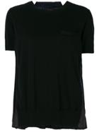Sacai Grid Insert Knitted Top - Black