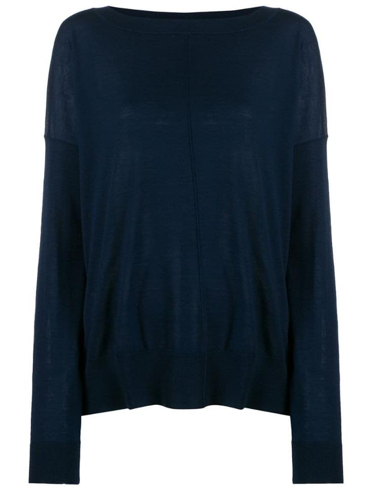 Closed Boat Neck Sweatshirt - Blue