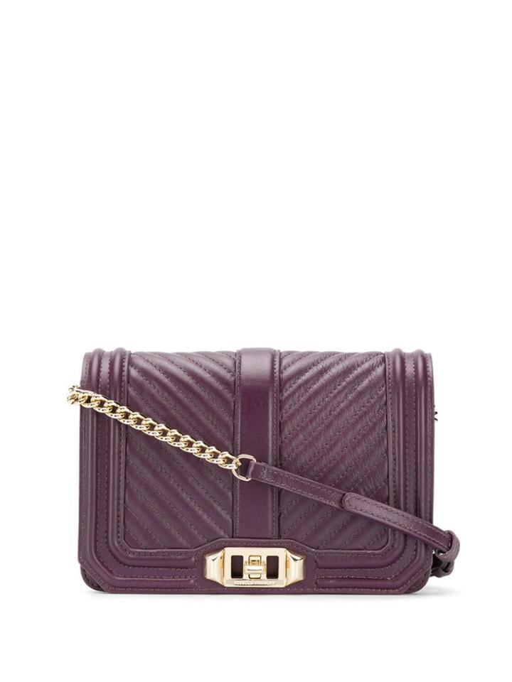 Rebecca Minkoff Chevron Quilted Love Cross Body Bag - Purple