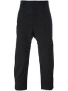 Oamc Zipper Detail Cropped Trousers, Men's, Size: 29, Black, Cotton/cupro/virgin Wool
