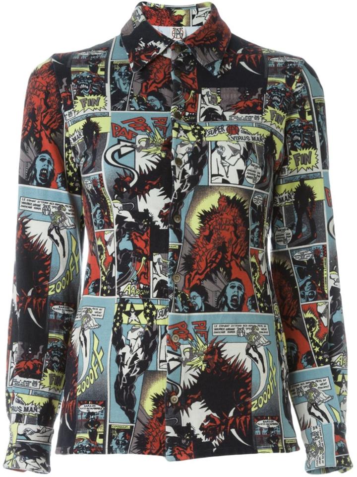 Jean Paul Gaultier Vintage Cartoon Print Top - Multicolour
