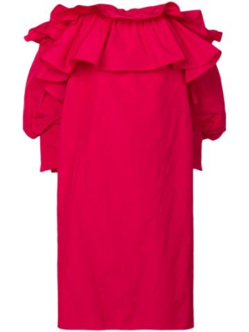 Jorge Vazquez Off-the-shoulder Ruffle Dress - Pink & Purple