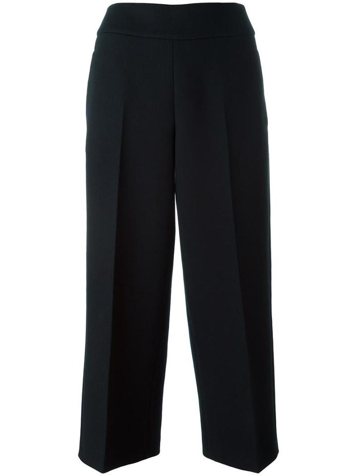 Akris Cropped Trousers, Women's, Size: 38, Blue, Viscose/wool