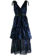 Self-portrait Sequin Embroidered Dress - Blue
