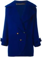 Jean Louis Scherrer Vintage Button Front Short Coat - Blue