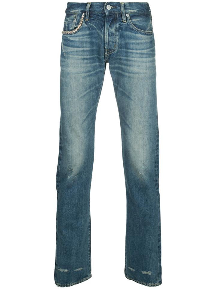 Hysteric Glamour Stud Trim Straight-leg Jeans - Blue