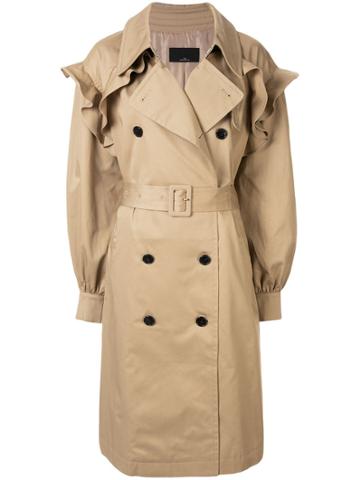 J Koo Double-breasted Trench Coat - Brown