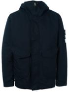 Stone Island Hooded Padded Jacket, Men's, Size: Xl, Blue, Polyamide/polyurethane/feather Down