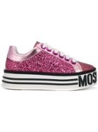 Moschino Platform Lace-up Sneakers - Pink