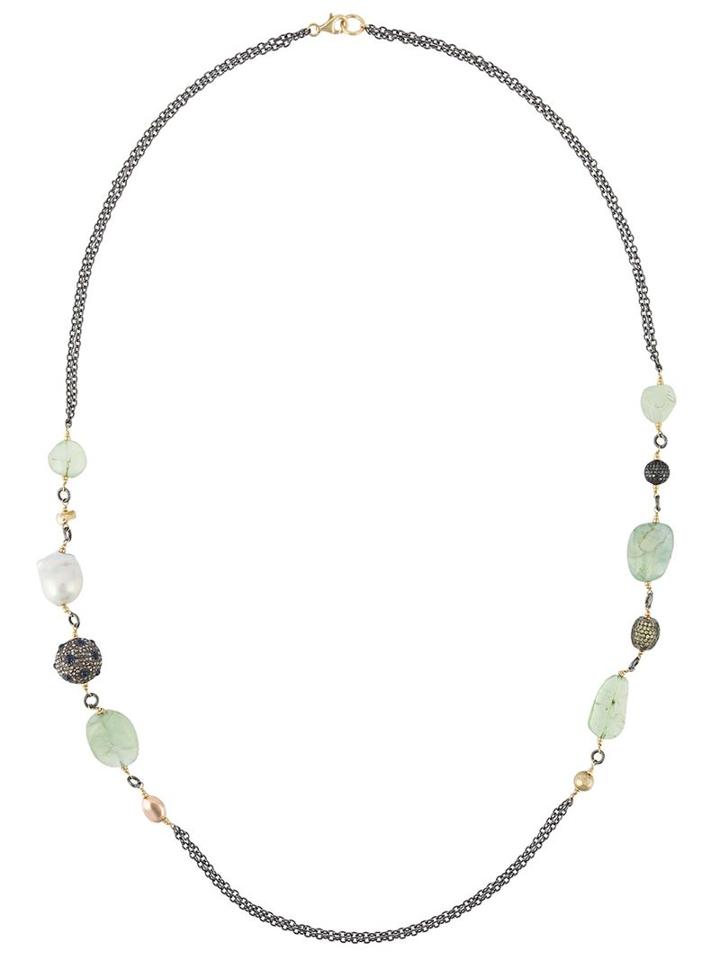 Gemco Diamond, Pearl And Stone Beaded Long Necklace