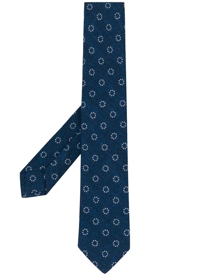 Barba Floral Print Tie - Blue