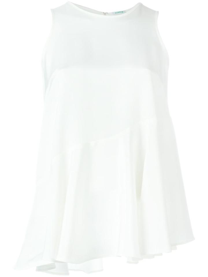P.a.r.o.s.h. Ruffled Sleeveless Top, Women's, Size: Xs, White, Silk/spandex/elastane