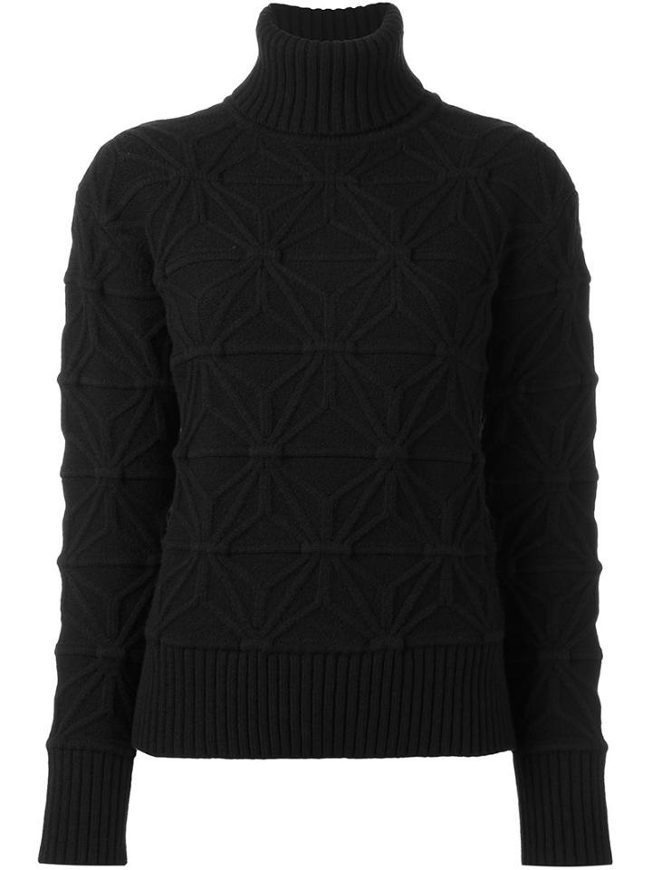 Dsquared2 Pattern Knit Turtleneck Jumper, Women's, Size: Xs, Black, Polyester/wool